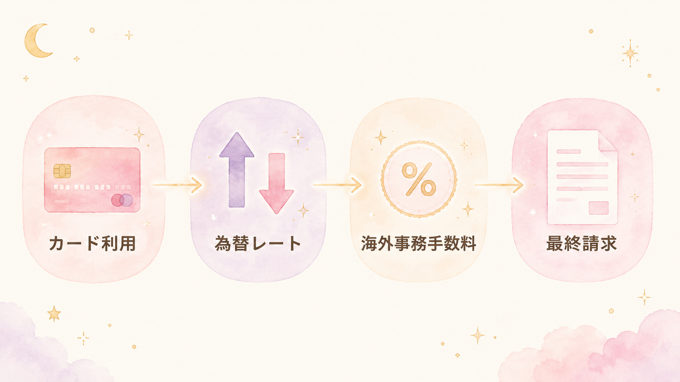 カード決済から請求額が決まるまでの流れ図