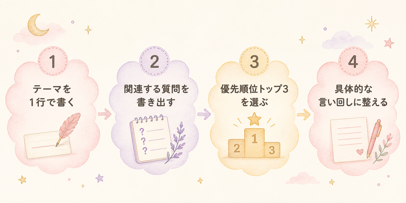 聞きたいことを整理する4つのステップ
