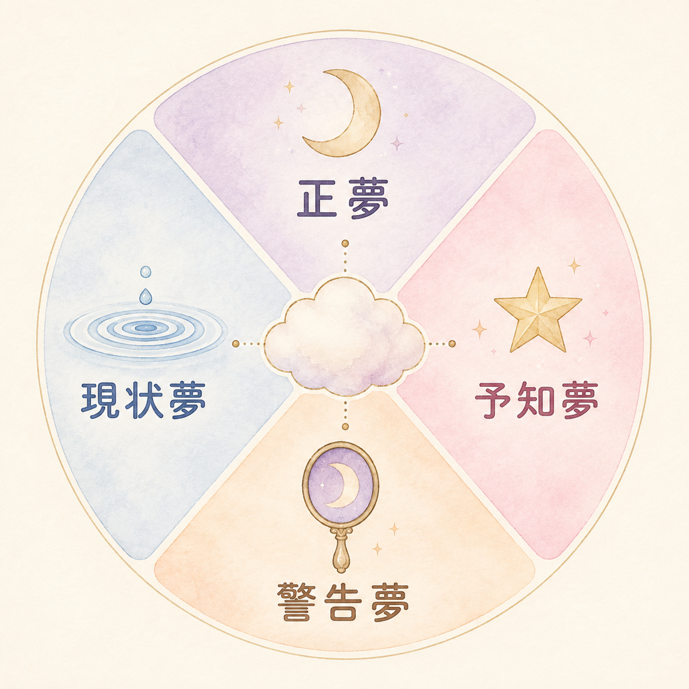 夢の4タイプをやさしく整理した円環図