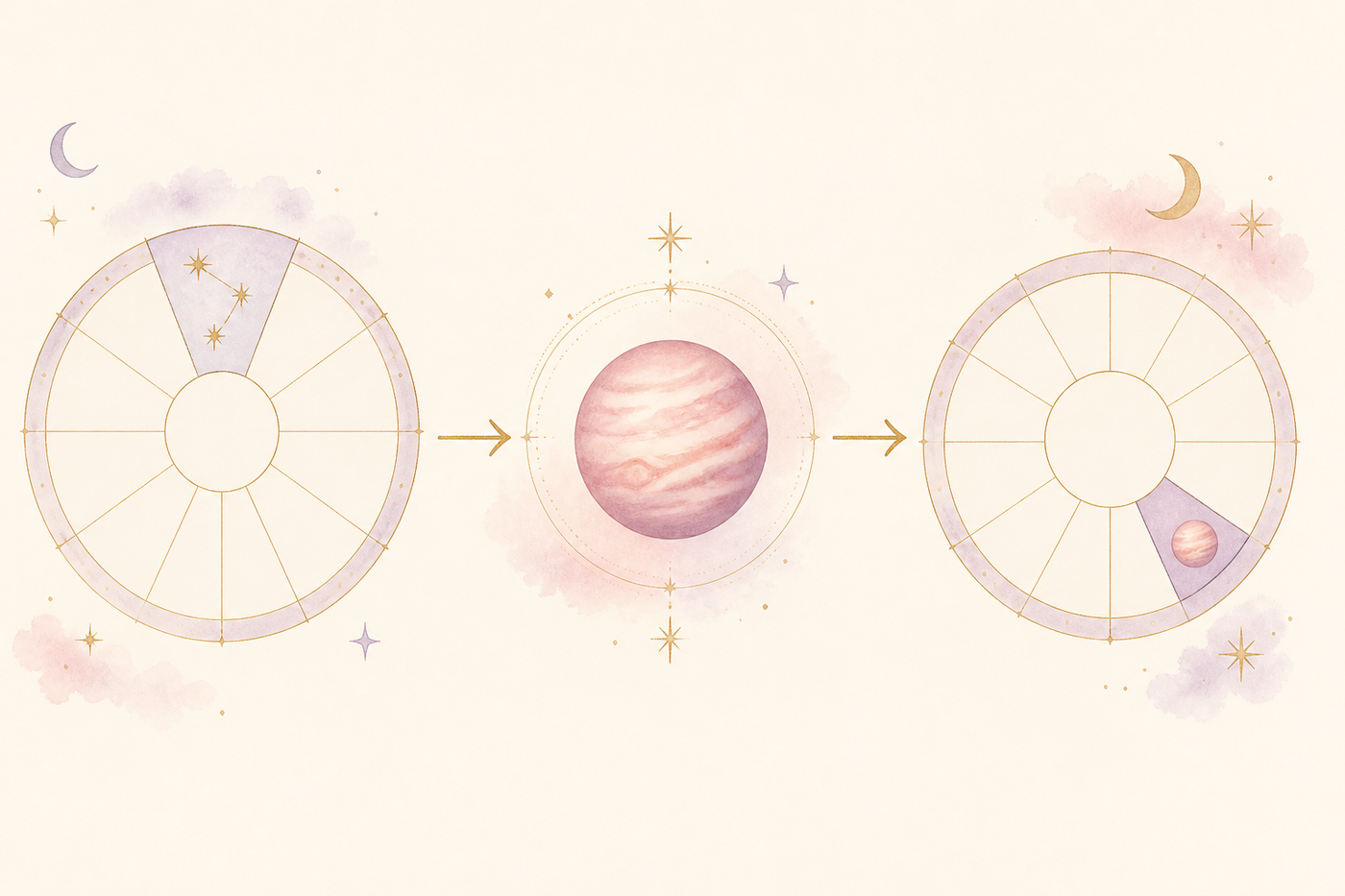 カスプのサインから支配星の居場所への流れ図
