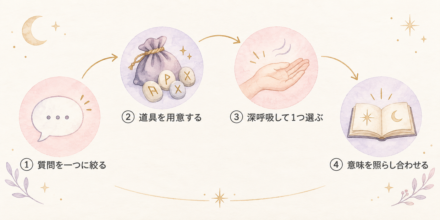 1枚引きの4ステップをやさしく図解