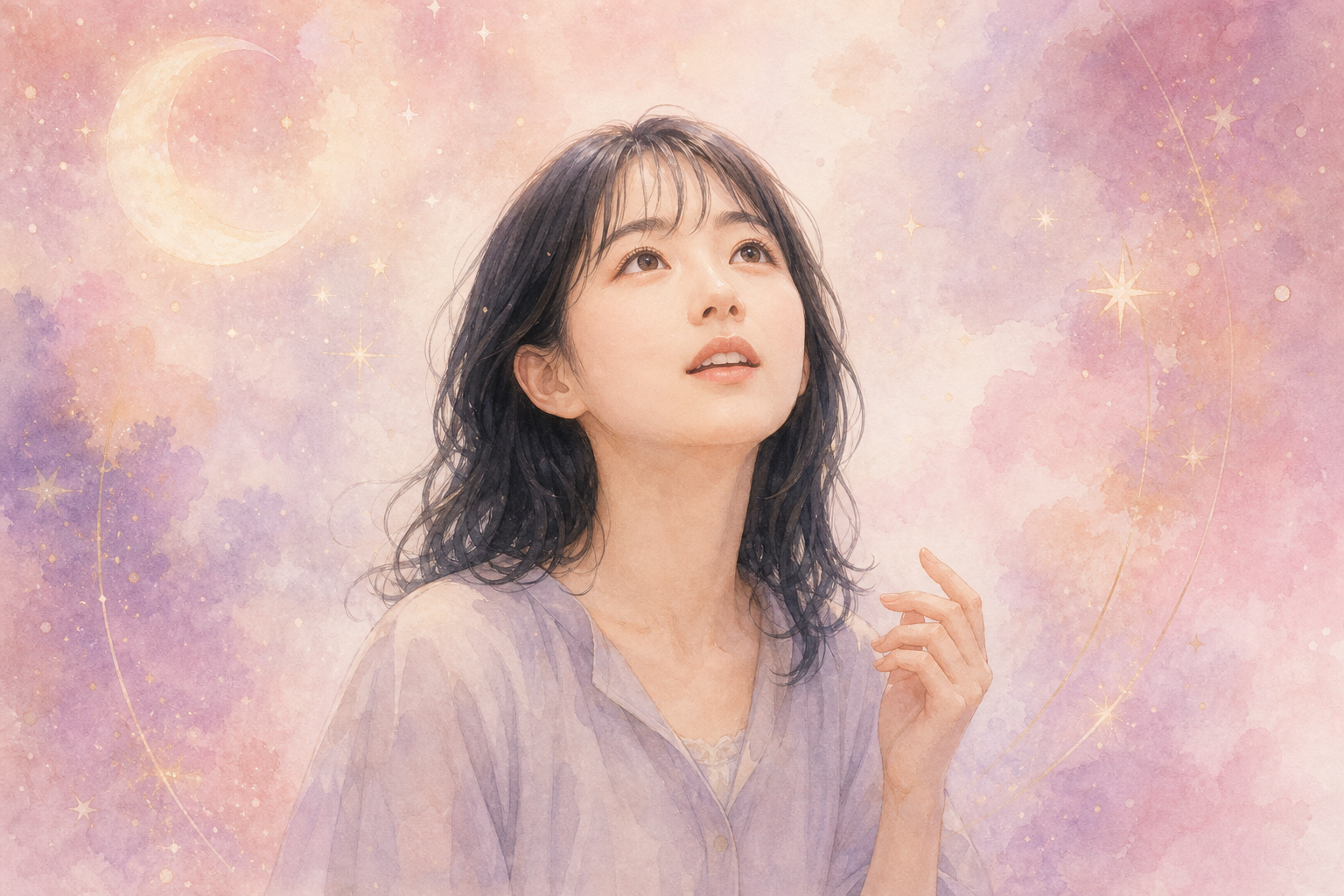 新しい気づきの表情の女性