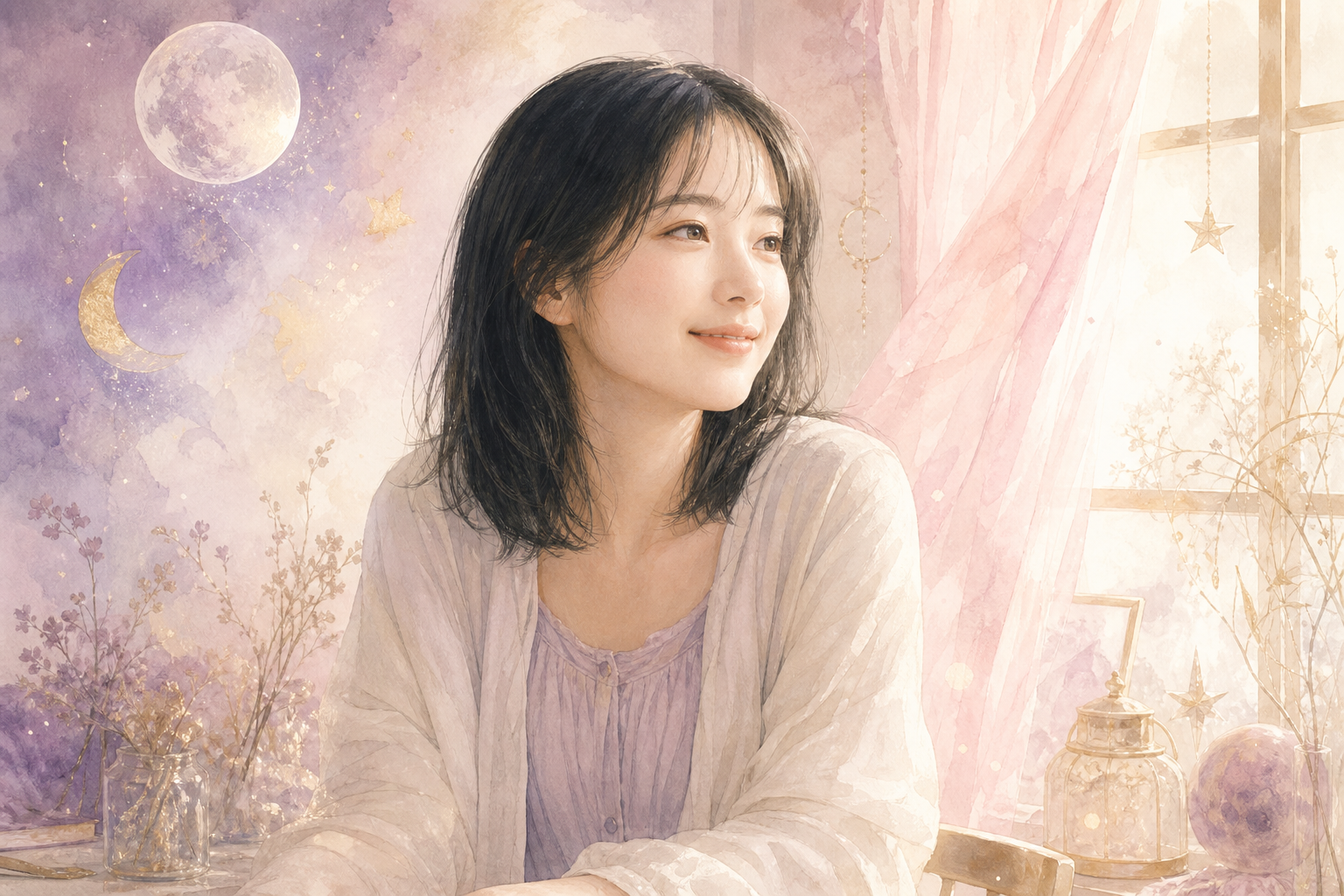 やさしく微笑む女性